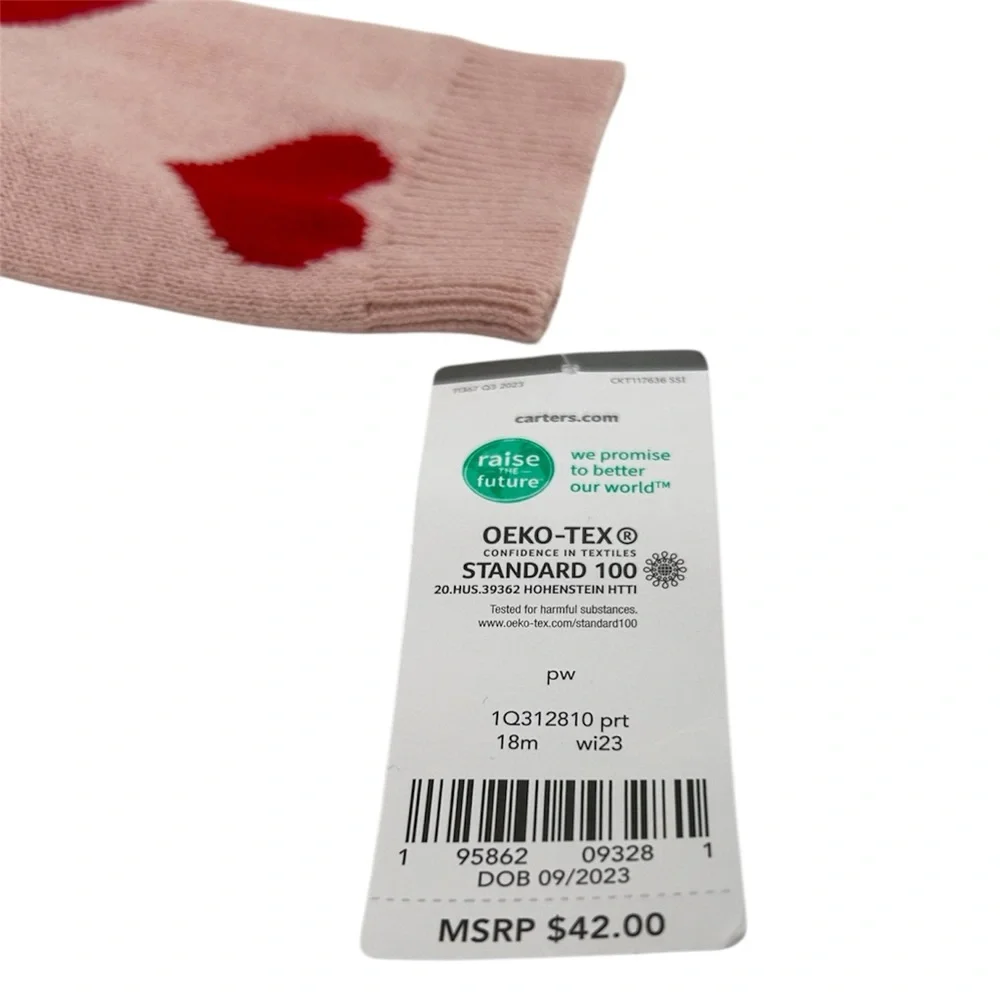 NWT Carter’s Pullover All Over Heart Print Sweater Pink and Red Size 18 Months